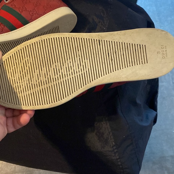 GUCCI GUCCISSIMA TRAINERS SIZE 9 OR 43 EURO FITS LIKE 9.5-10 BURNT RED COLOR - Picture 3 of 14